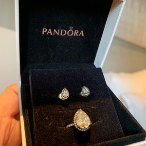 Pandora Teardrop Promise Ring Earring 